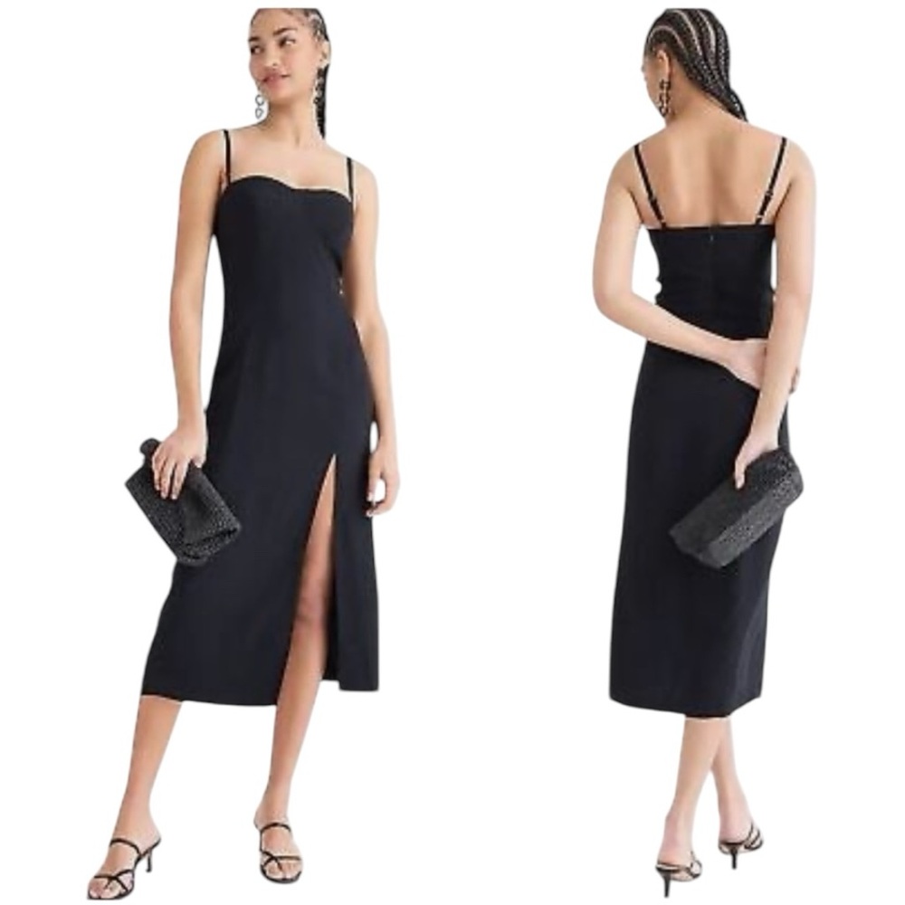 NWT J. Crew Collection Invite Dress in Crepe Black ⚫️ Size 14